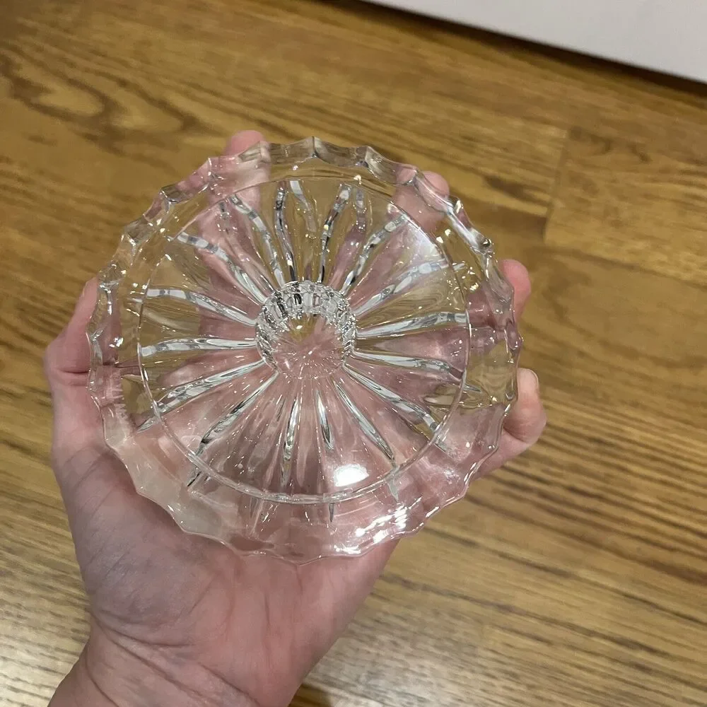 Beautiful‎ Vintage Marked Galway Irish Crystal Round Low Profile Candle Holder